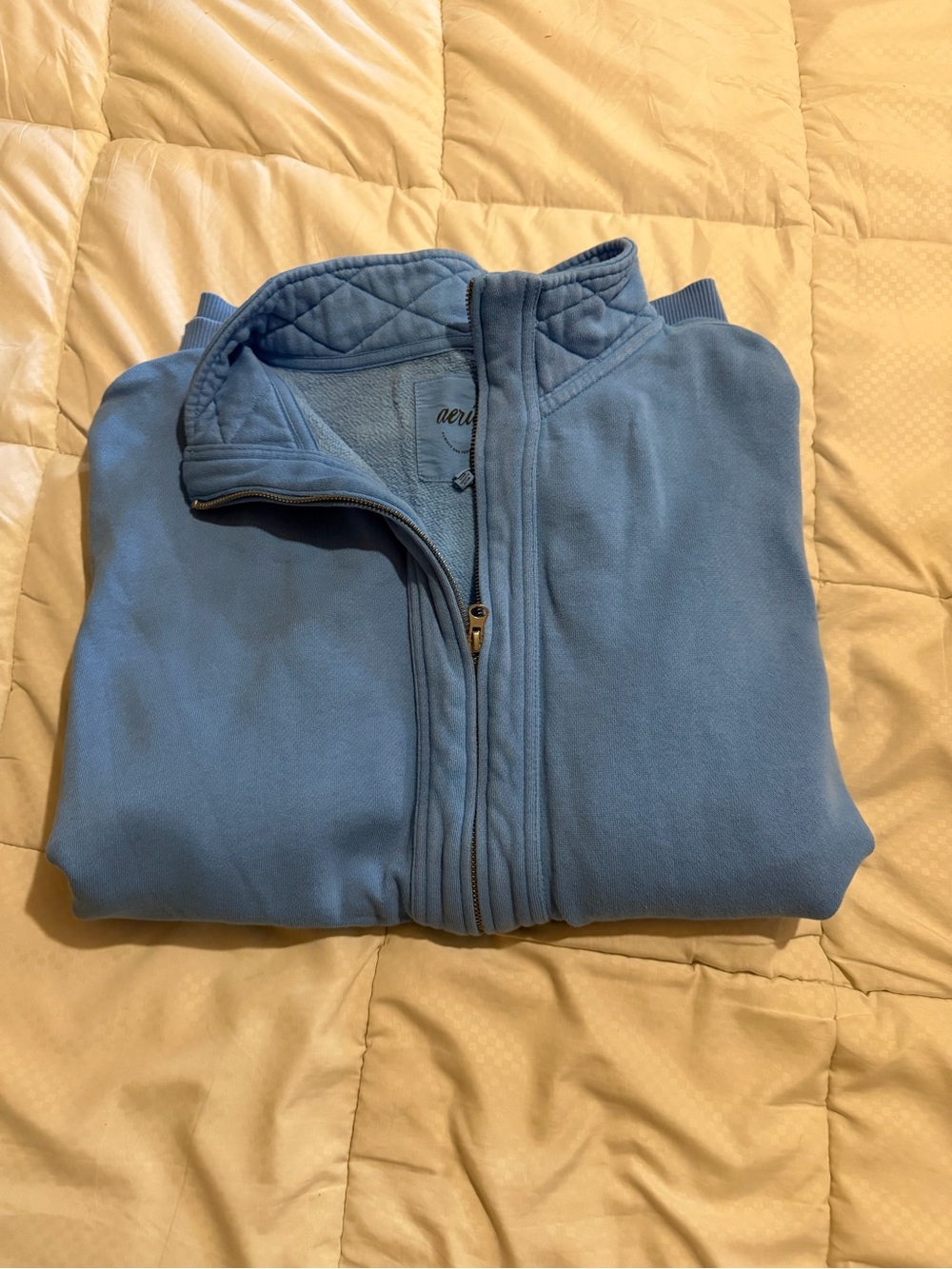 aerie Light Blue Zip-Up Pullover